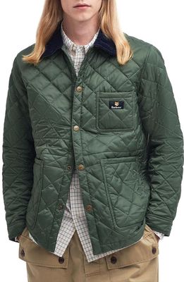 Barbour x Maison Kitsuné Kenning Quilted Jacket in Green