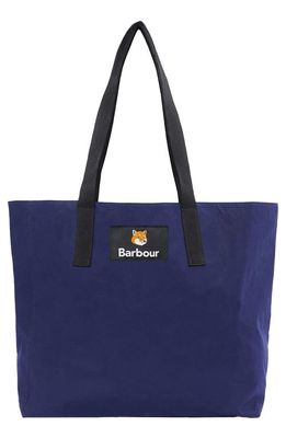 Barbour x Maison Kitsuné Reversible Tote Bag in Dark Navy