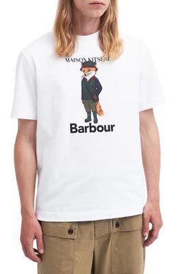 Barbour x MK Beaufort Fox Cotton Graphic T-Shirt in White