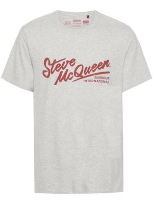 Barbour x Steve McQueen logo-print mélange T-shirt - Grey