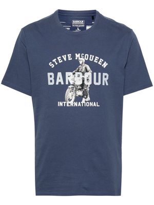 Barbour x Steve McQueen logo-print T-shirt - Blue