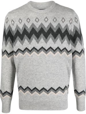 Barbour zig-zig knitted jumper - Grey