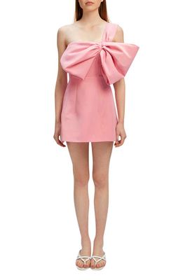 Bardot Bella Bow One-Shoulder Minidress in Bliss Pink