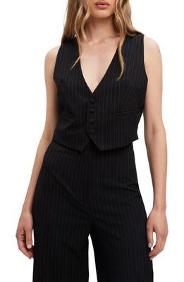 Bardot Callista Pinstripe Vest in Black/White