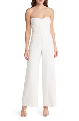 Bardot Cassian Tailored Strapless Jumpsuit in Ivory