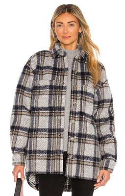 Bardot Checked Flannel Shirt in Grey