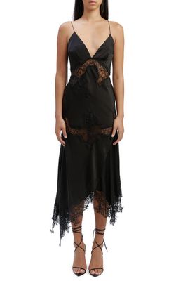 Bardot Dalton Lace Trim Midi Dress in Black