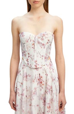 Bardot Gracious Floral Strapless Corset Top in Blossom