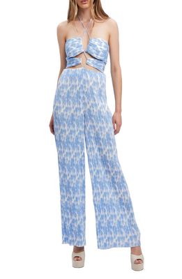 Bardot Hattia Floral Print Sleeveless Jumpsuit in Baby Blue Floral