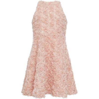 Bardot Junior Kids' Lizelle Rosette Embroidered Lace Dress in Dusty Rose 