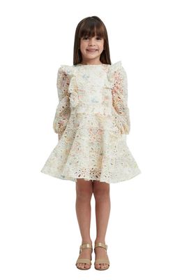 Bardot Junior Kids' Miley Ruffle Long Sleeve Eyelet Party Dress in Garden Floral