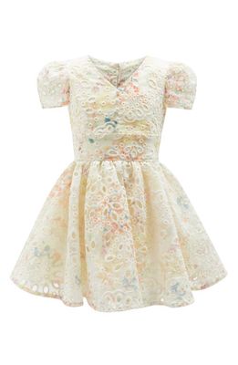 Bardot Junior Kids' Sirena Eyelet Fit & Flare Dress in Yellow Flower 