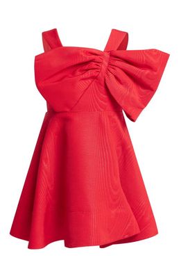 Bardot Junior Kids' Stefania Bow Jacquard Party Dress in Fire Red