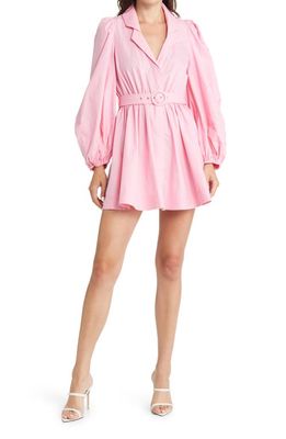 Bardot Kaelie Long Sleeve Cotton Minidress in Bliss Pink