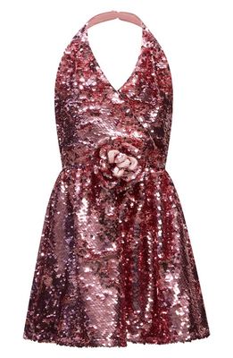 Bardot Kids' Azalea Sequin Halter Party Dress in Lili Pink