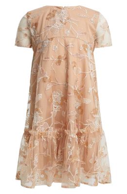 Bardot Kids' Emarie Embroidered Sequin Party Dress in Botanical Floral
