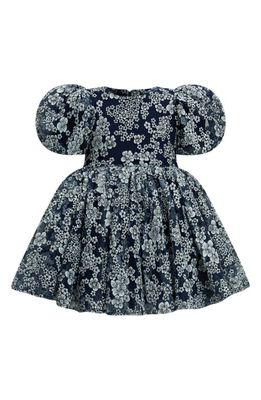Bardot Kids' Roisin Floral Puff Sleeve Party Dress in Navy Floral