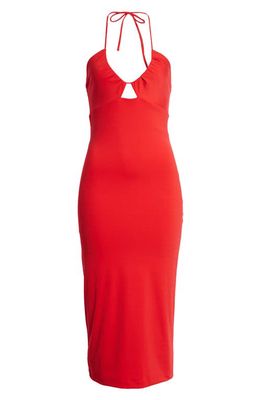 Bardot Kiki Cutout Halter Dress in Red