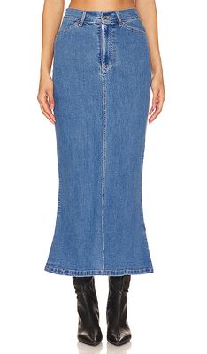Bardot Larence Denim Maxi Skirt in Blue