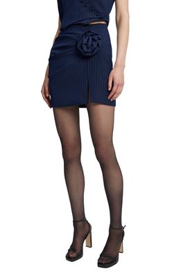 Bardot Layton Pinstripe Miniskirt in Navy Stripe