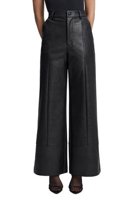 Bardot Marlowe Faux Leather Wide Leg Pants in Black