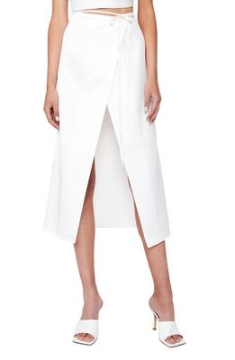 Bardot Montana Strappy Satin Wrap Skirt in Orchid White