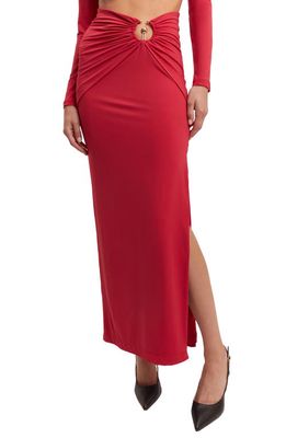 Bardot Neve Cuotut Maxi Skirt in Deep Red