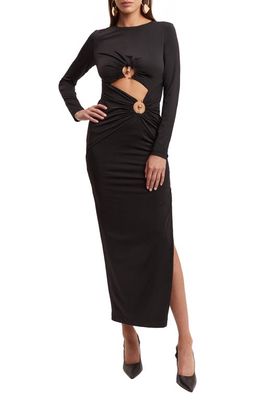 Bardot Neve Long Sleeve Maxi Dress in Black