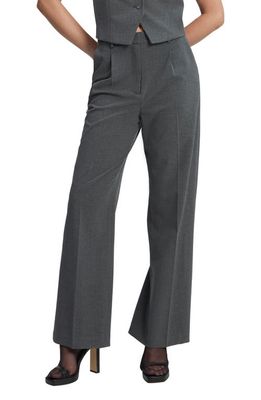 Bardot Pleated Pinstripe Straight Leg Pants in Grey Stripe