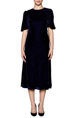 Bardot Tenacity Velour Cutout Midi Dress in Navy