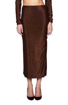 Bardot Tuscany Metallic Skirt in Bronze Lur
