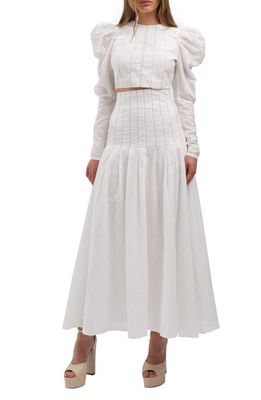 Bardot Zeta High Waist Fit & Flare Skirt in Orchid White