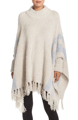 barefoot dreams 'Cozy Chic Beach' Fringe Lounge Poncho in Stone/Ocean