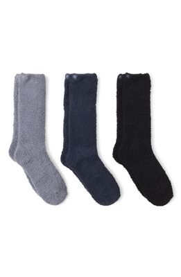 barefoot dreams CozyChic Assorted 3-Pack Crew Socks in Black Multi
