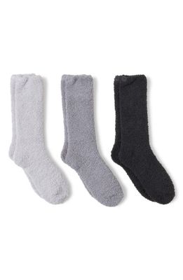 barefoot dreams CozyChic Assorted 3-Pack Crew Socks in Carbon Multi