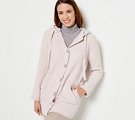 Barefoot Dreams CozyChic Button Up Hooded Coat