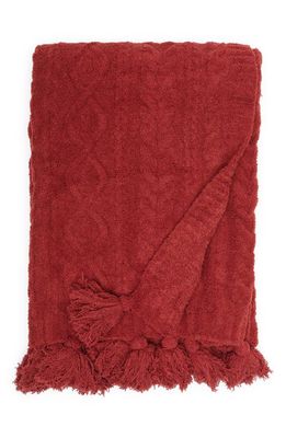 barefoot dreams Cozychic Cable Throw in Crimson