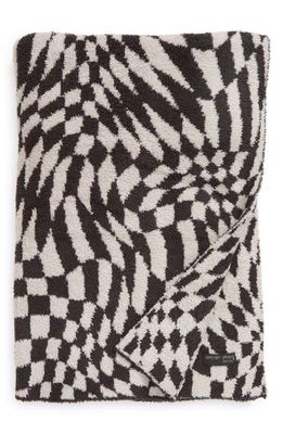 barefoot dreams CozyChic™ Checkered Throw Blanket in Carbon-Silver
