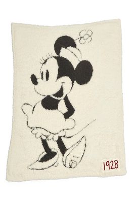 barefoot dreams Cozychic Classic Disney Baby Blanket in Cream/Carbon Minnie