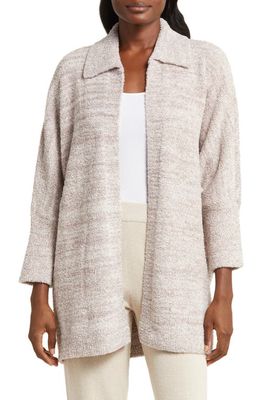 barefoot dreams CozyChic Collared Oversize Cardigan in He Almond-Deep Taupe
