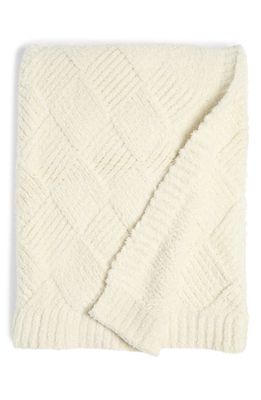 barefoot dreams CozyChic™ Diamond Weave Blanket in Cream