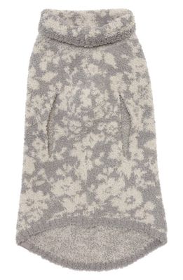 barefoot dreams CozyChic™ Floral Dog Sweater in Dove Gray/Silver