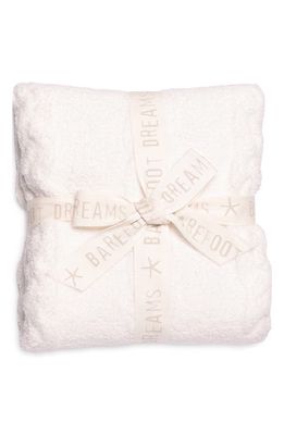 barefoot dreams CozyChic™ Heathered Cable Baby Blanket in Heathered White