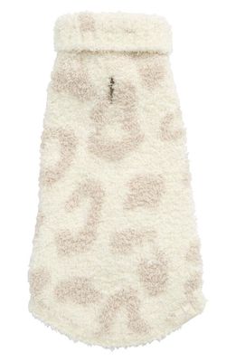 barefoot dreams CozyChic™ Leopard Dog Sweater in Cream/Stone