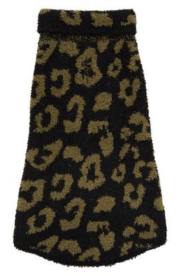 barefoot dreams CozyChic™ Leopard Dog Sweater in Thyme/Black