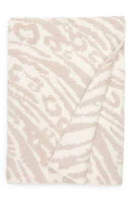 barefoot dreams CozyChic™ Leopard Stripe Throw Blanket in Cream/Stone