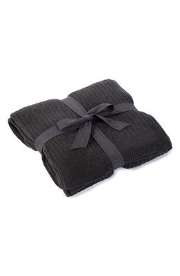 barefoot dreams CozyChic Light Ribbed Throw in Carbon