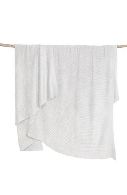 barefoot dreams CozyChic Light Ribbed Throw in Pearl