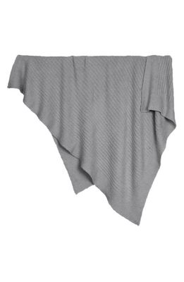 barefoot dreams CozyChic Light Ribbed Throw in Pewter