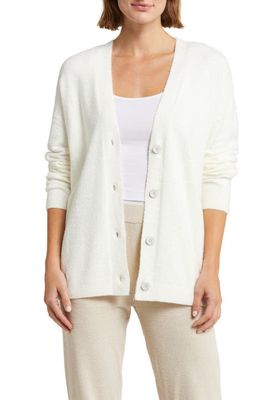 barefoot dreams CozyChic Lite Cable Detail Cardigan in Pearl